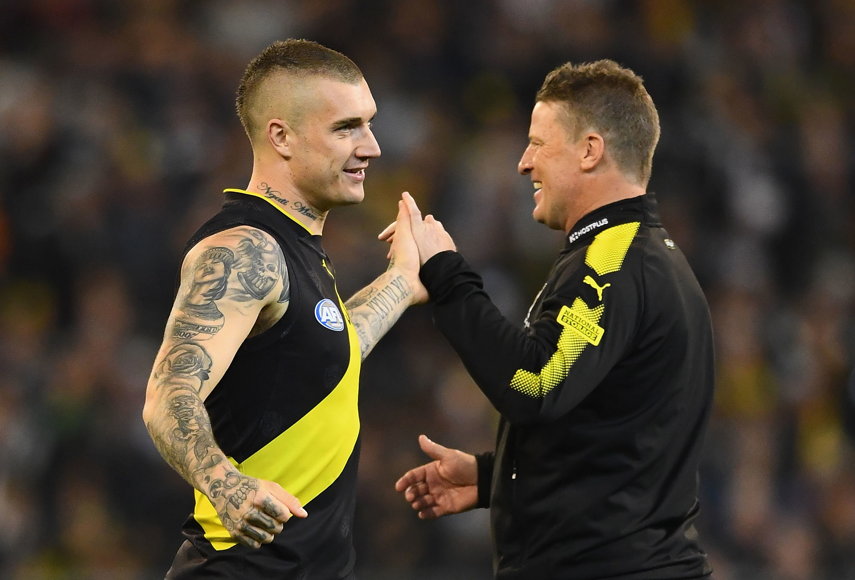 Dustin Martin and Damien Hardwick in 2018.