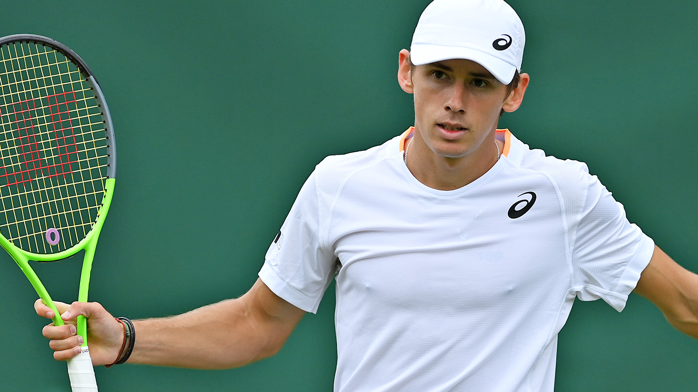 Alex de Minaur during Day Two of The Championships - Wimbledon 2021 