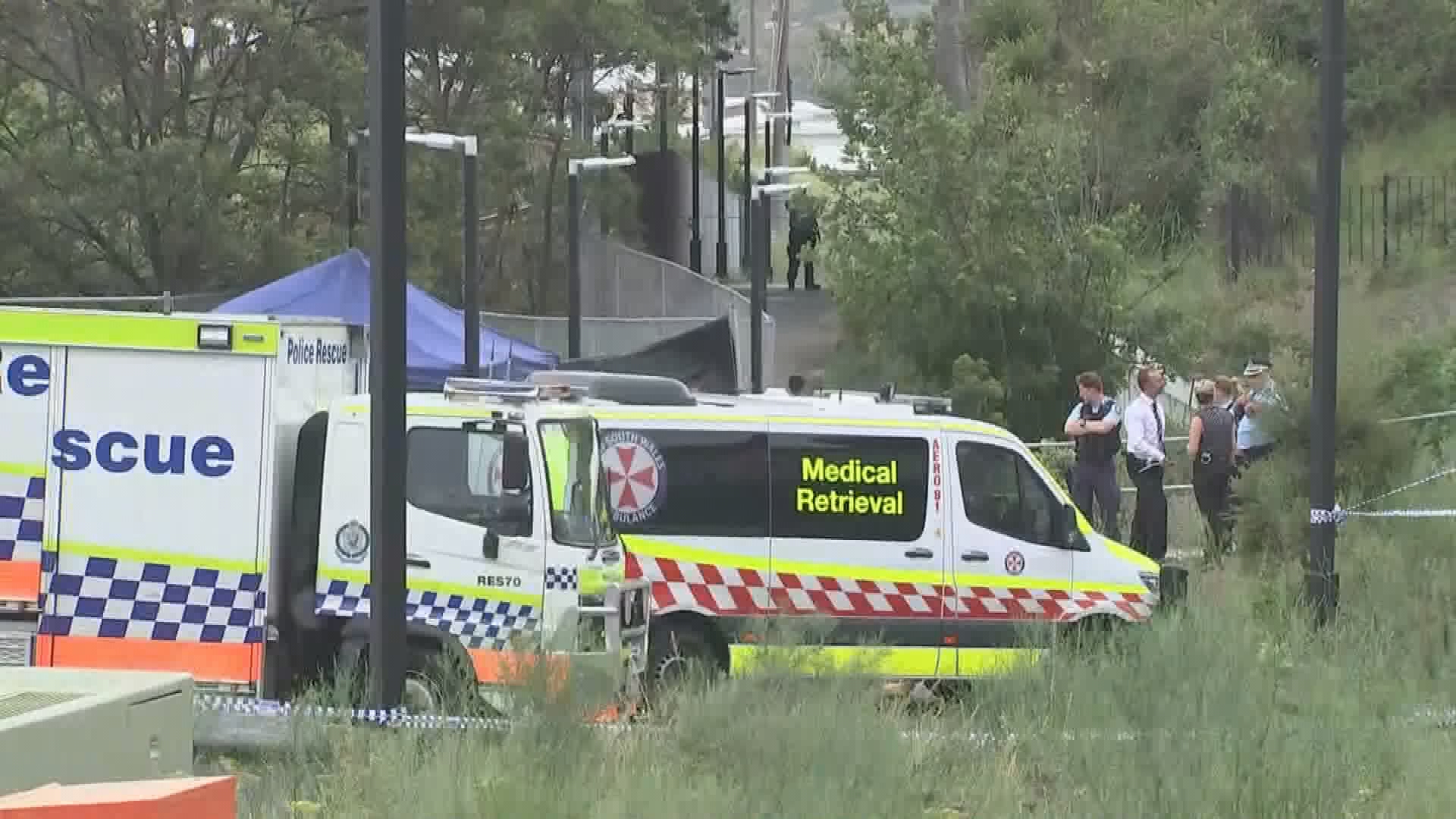 Paramedics treated the man for a stab wound to his stomach, but he died at the scene.