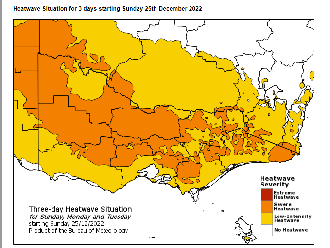 Severe heatwave warning issued for Victoria.