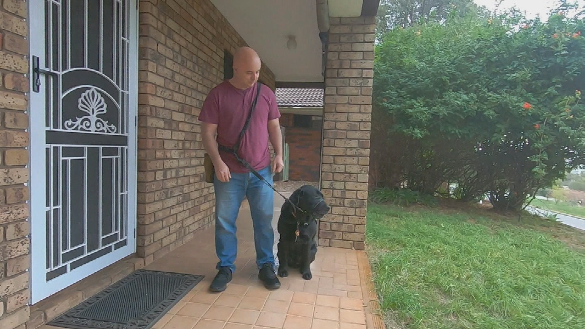 David Pearce and his English Labrador, Gunner, were denied entry to a Chinese restaurant Juicy Bao Bao on Friday.﻿