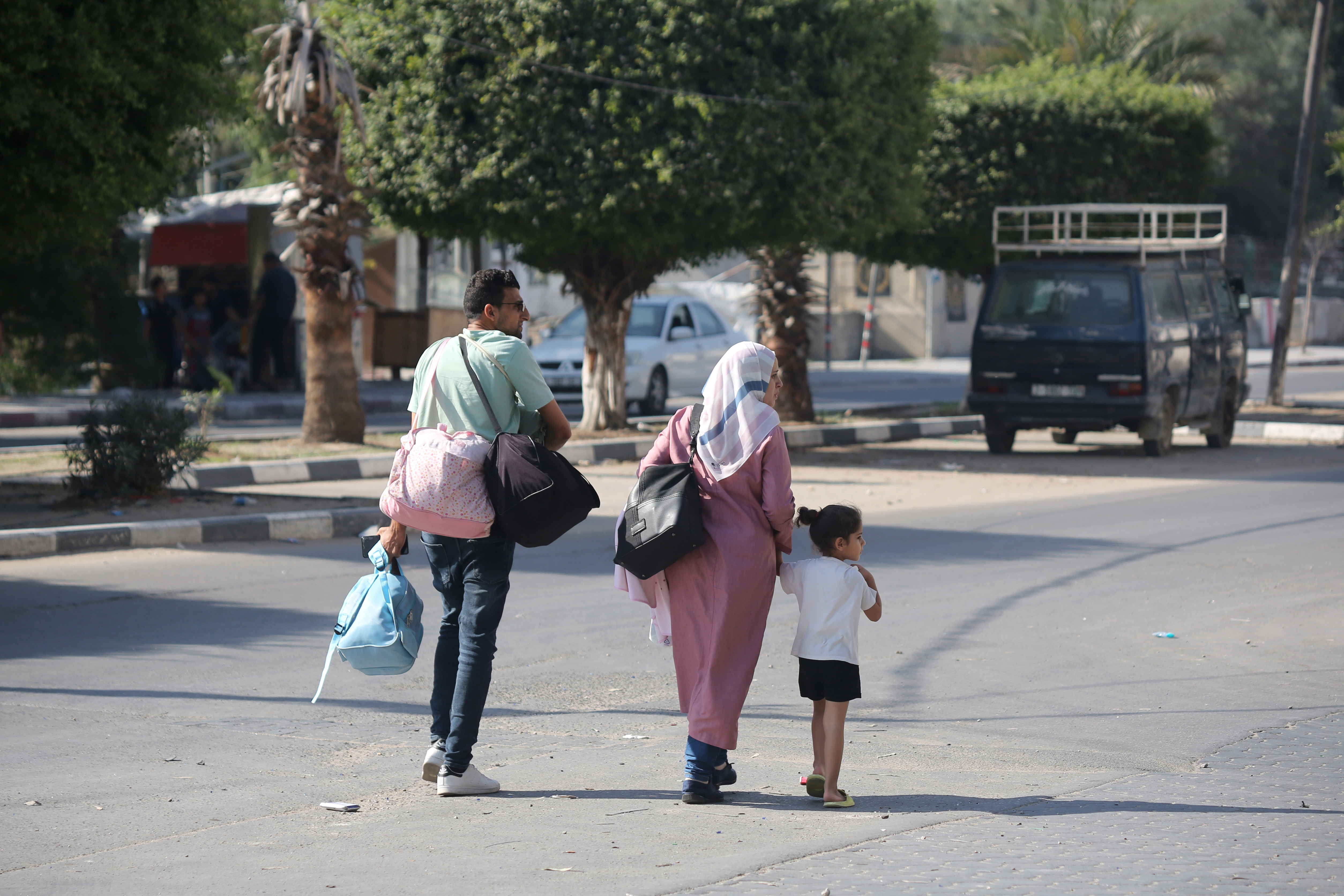 Palestinians displaced from their homes as a result of Israeli raids on October 13, 2023 in Gaza City, Gaza. 