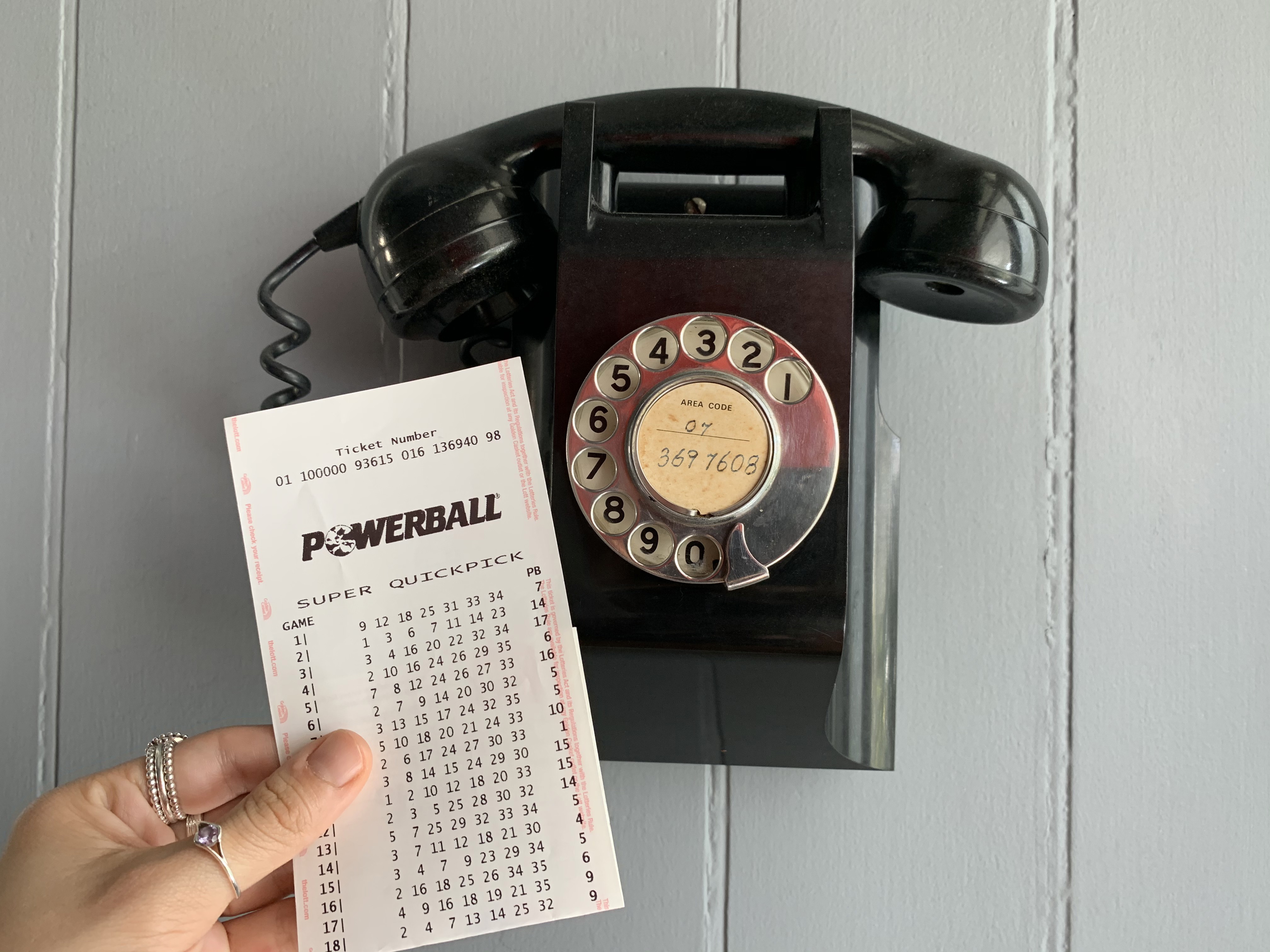 Powerball lottery ticket