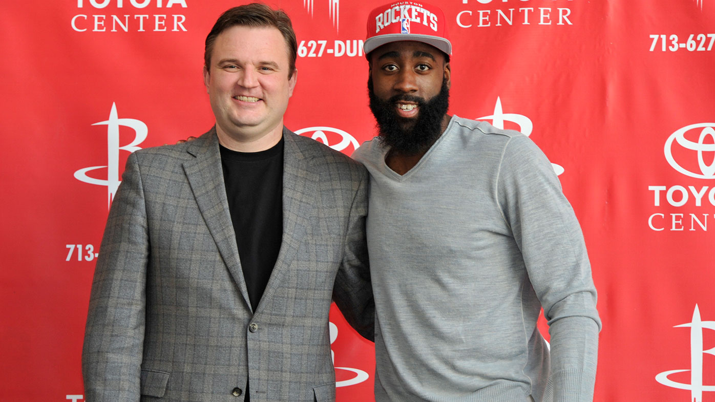 Daryl Morey and James Harden when both were at the Houston Rockets