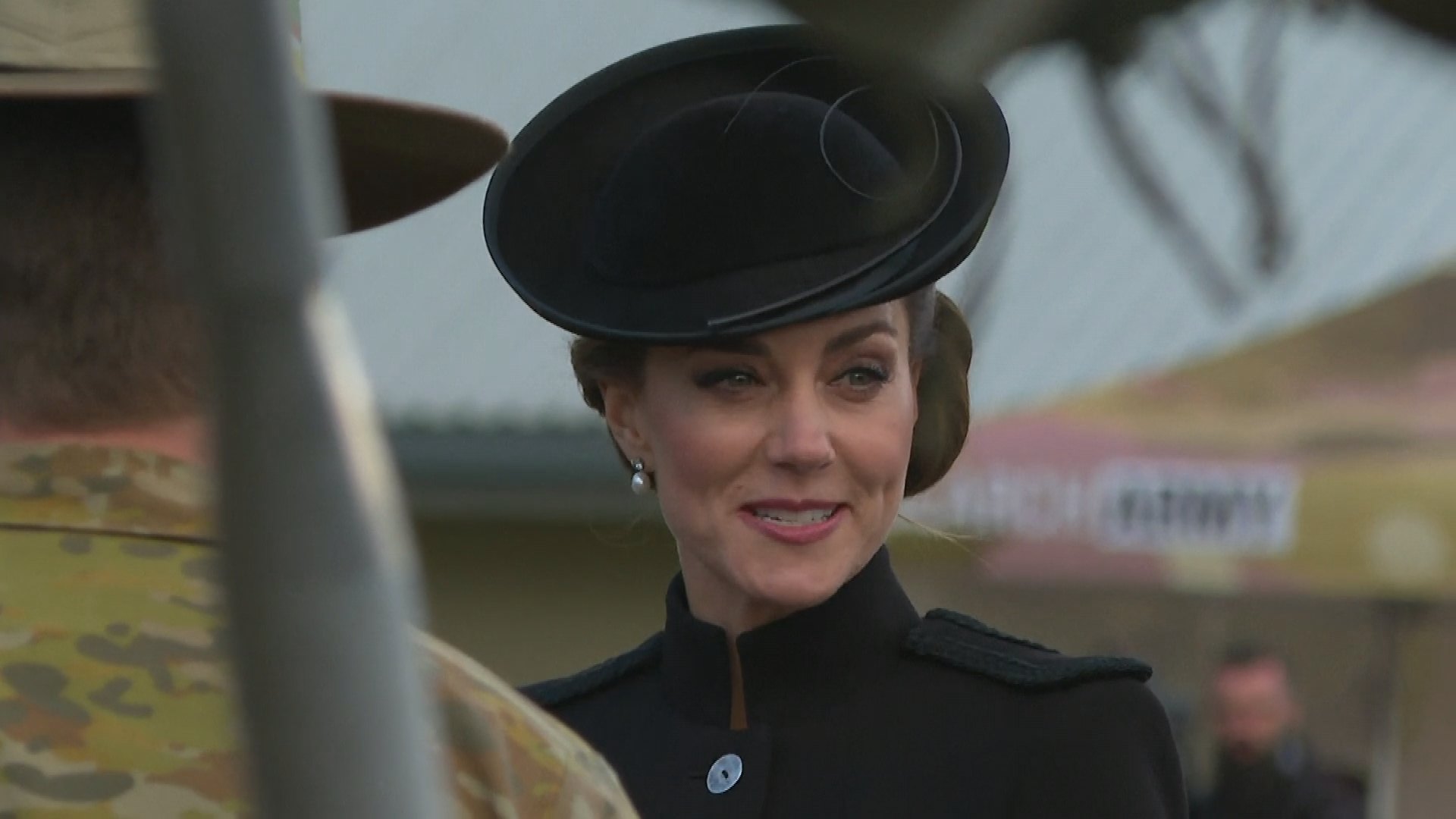 The Princess of Wales visits Australian troops.