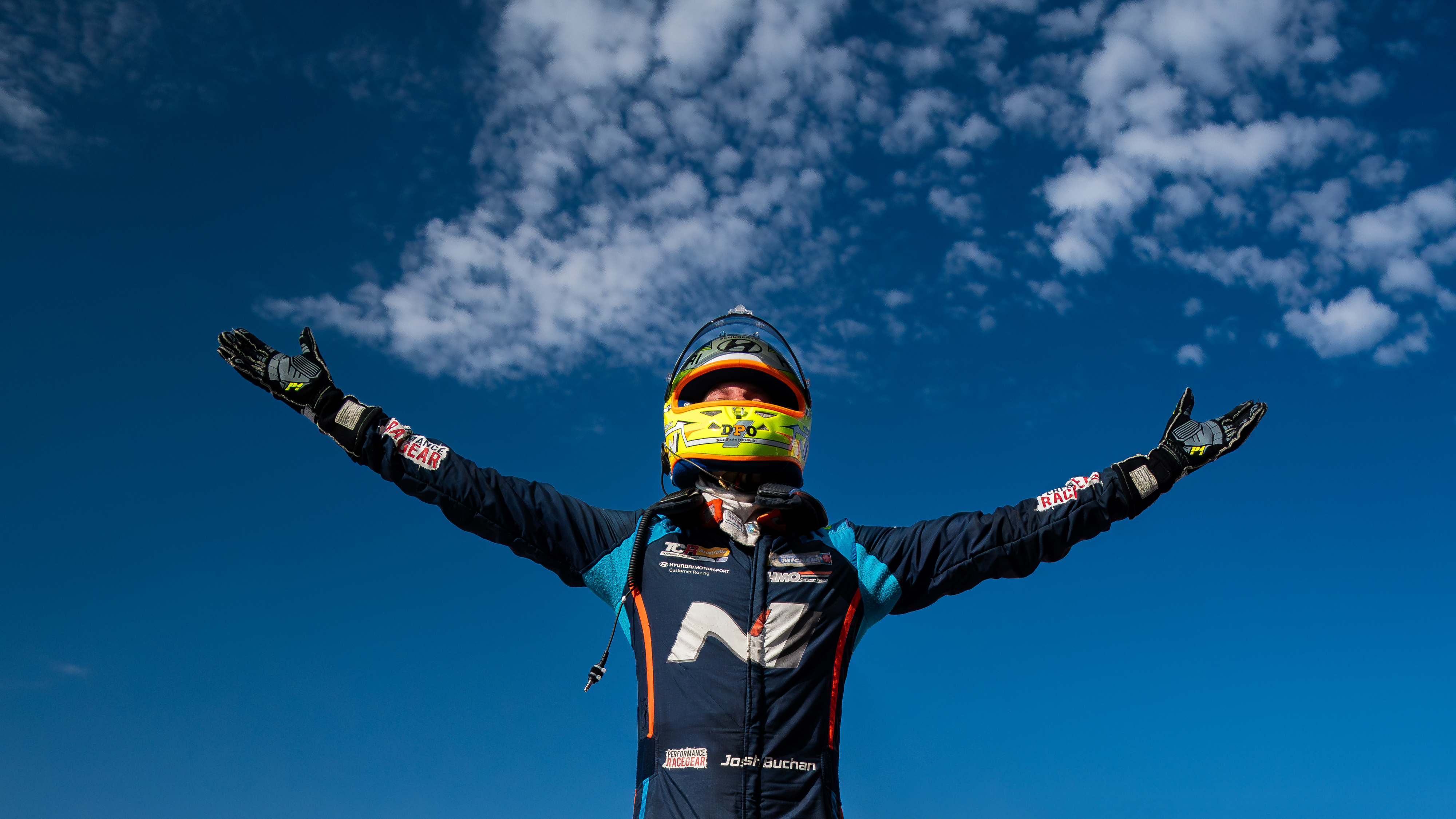 Josh Buchan celebrates winning the TCR Australia Series.