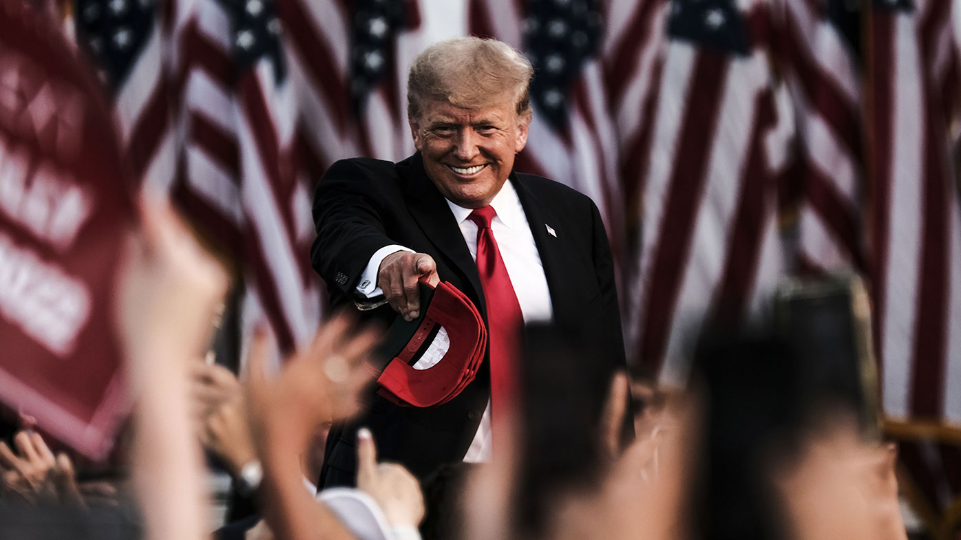 Donald Trump holding a post-presidency rally in Ohio.