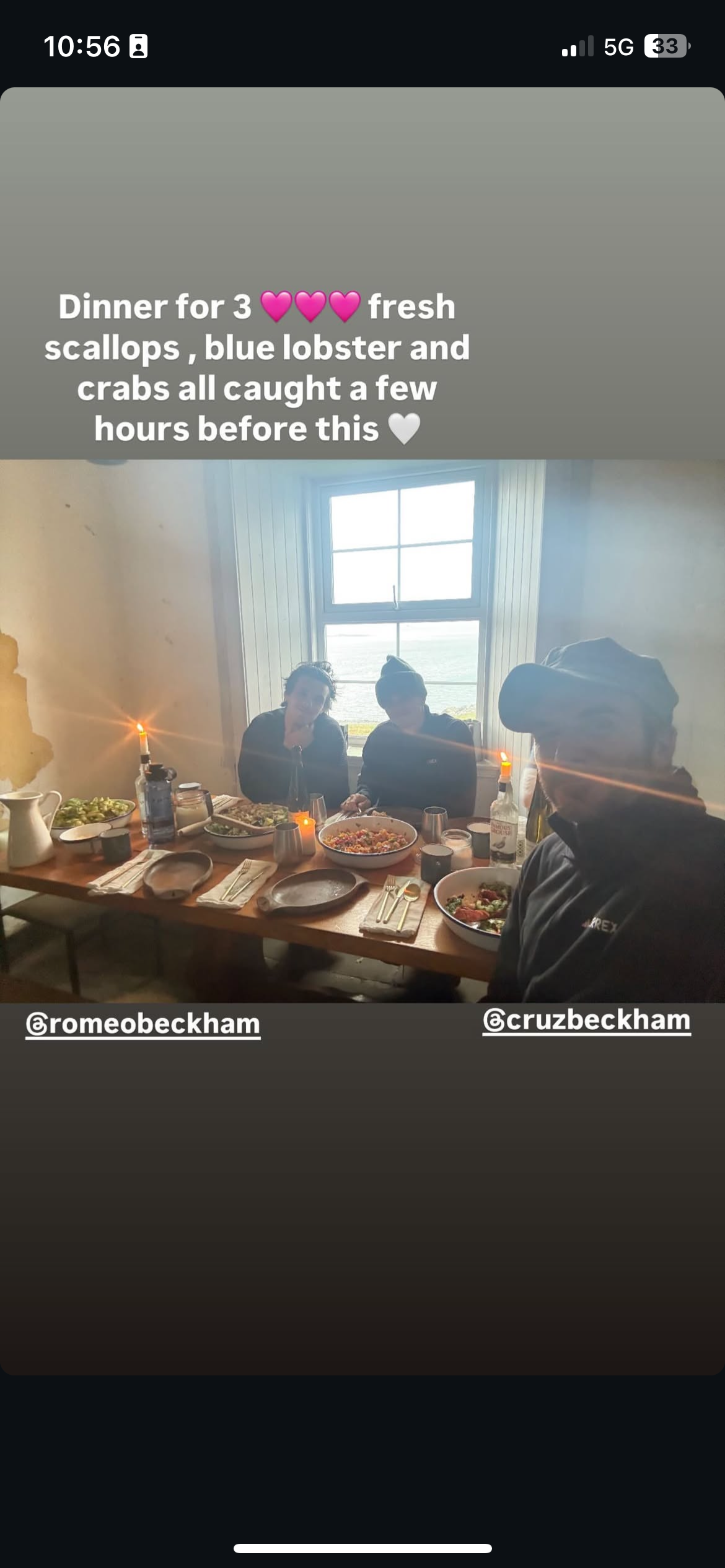 David Beckham with sons Cruz and Romeo on birthday fishing trip.
