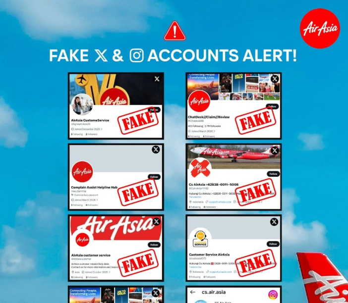 AirAsia fake social media pages 