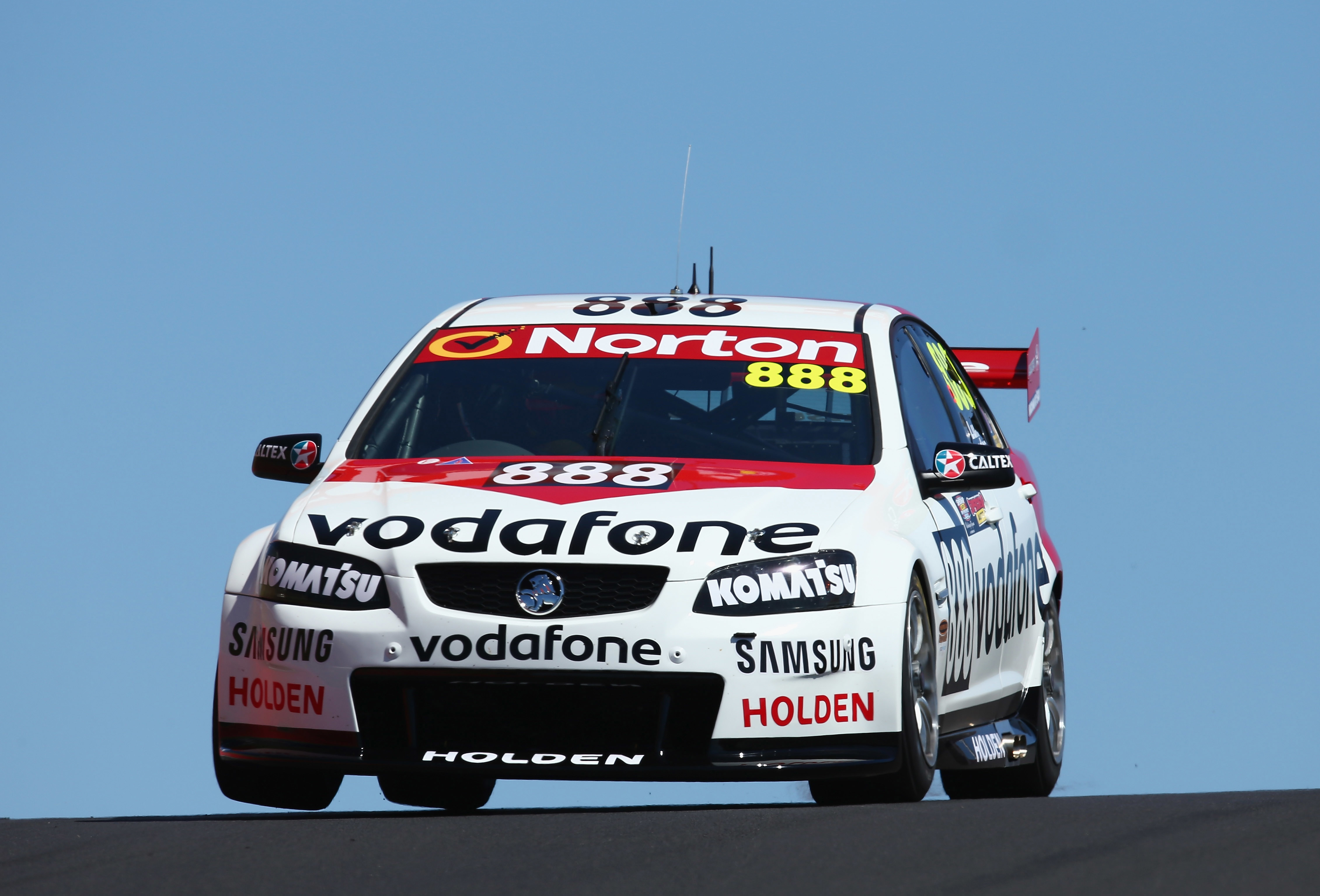The Craig Lowndes/Warren Luff Holden VE Commodore at the 2012 Bathurst 1000 in its Peter Brock tribute livery.