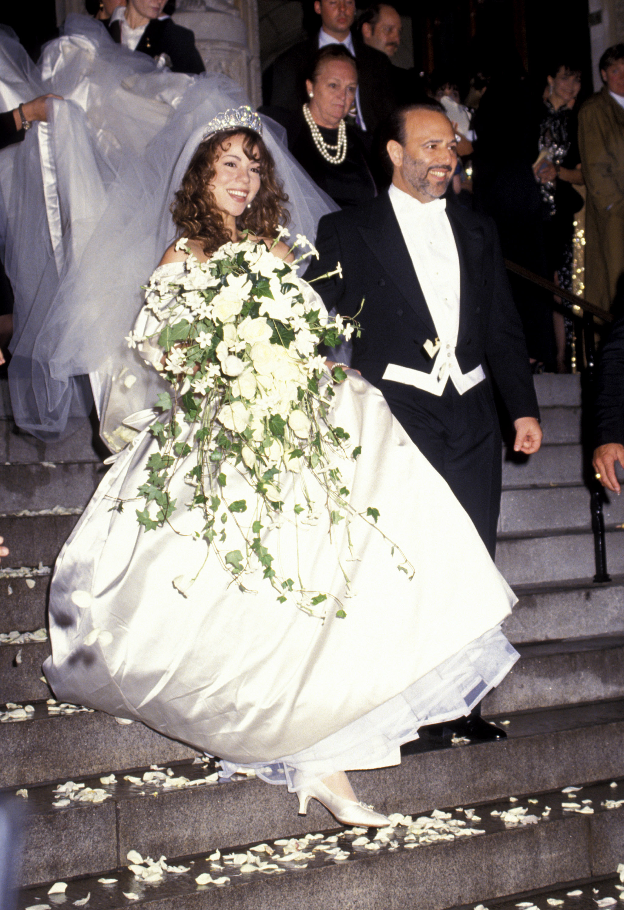 Mariah Carey and Tommy Mottola on their wedding day in 1993.