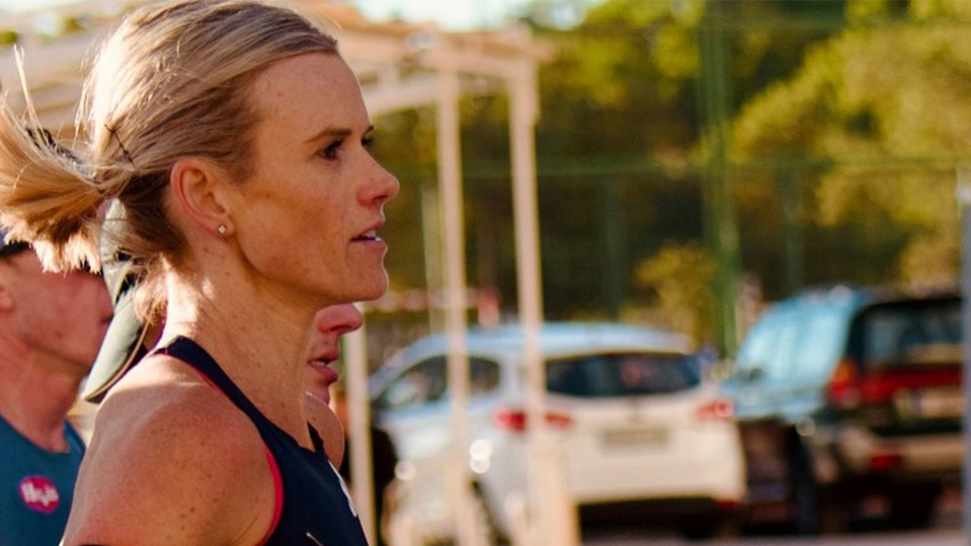 Eloise Wellings contesting the Valencia Marathon.