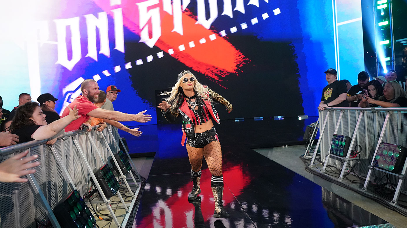 Toni Storm walks out to the ring on WWE SmackDown