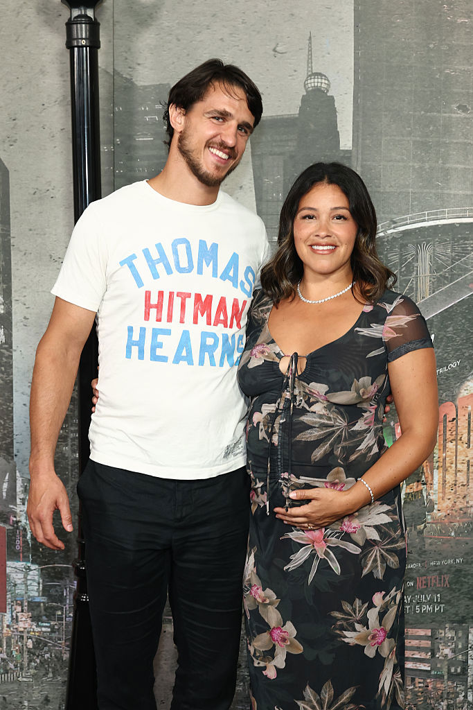 NEW YORK, NEW YORK - JULY 11: Joe Locicero and Gina Rodriguez-LoCicero attend Netflix Live Event: Katie Taylor vs Amanda Serrano at Madison Square Garden on July 11, 2025 in New York City. (Photo by Cindy Ord/Getty Images)