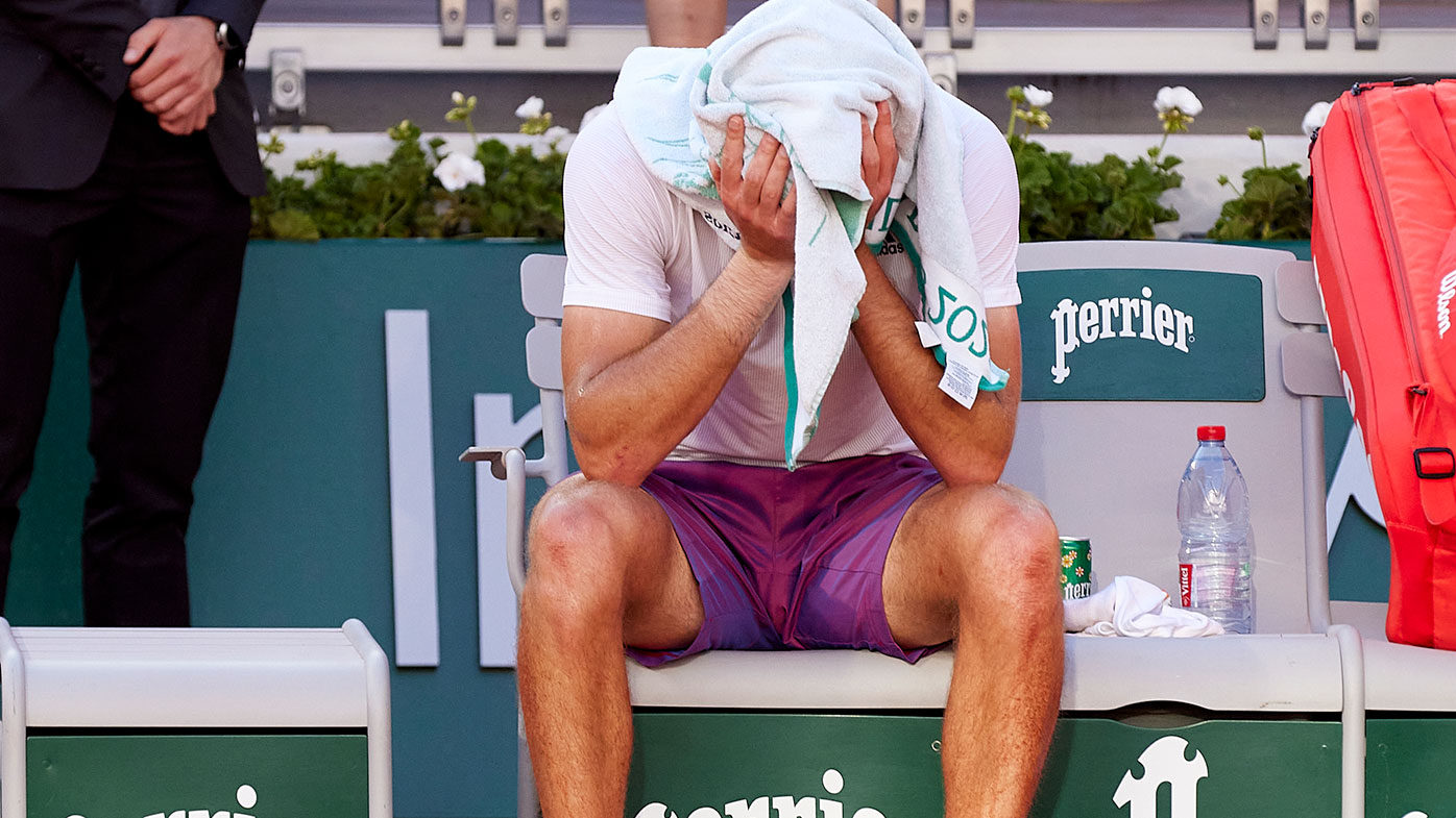 Stefanos Tsitsipas after losing in his Men's Singles Final match against Novak Djokovic at Roland Garros.