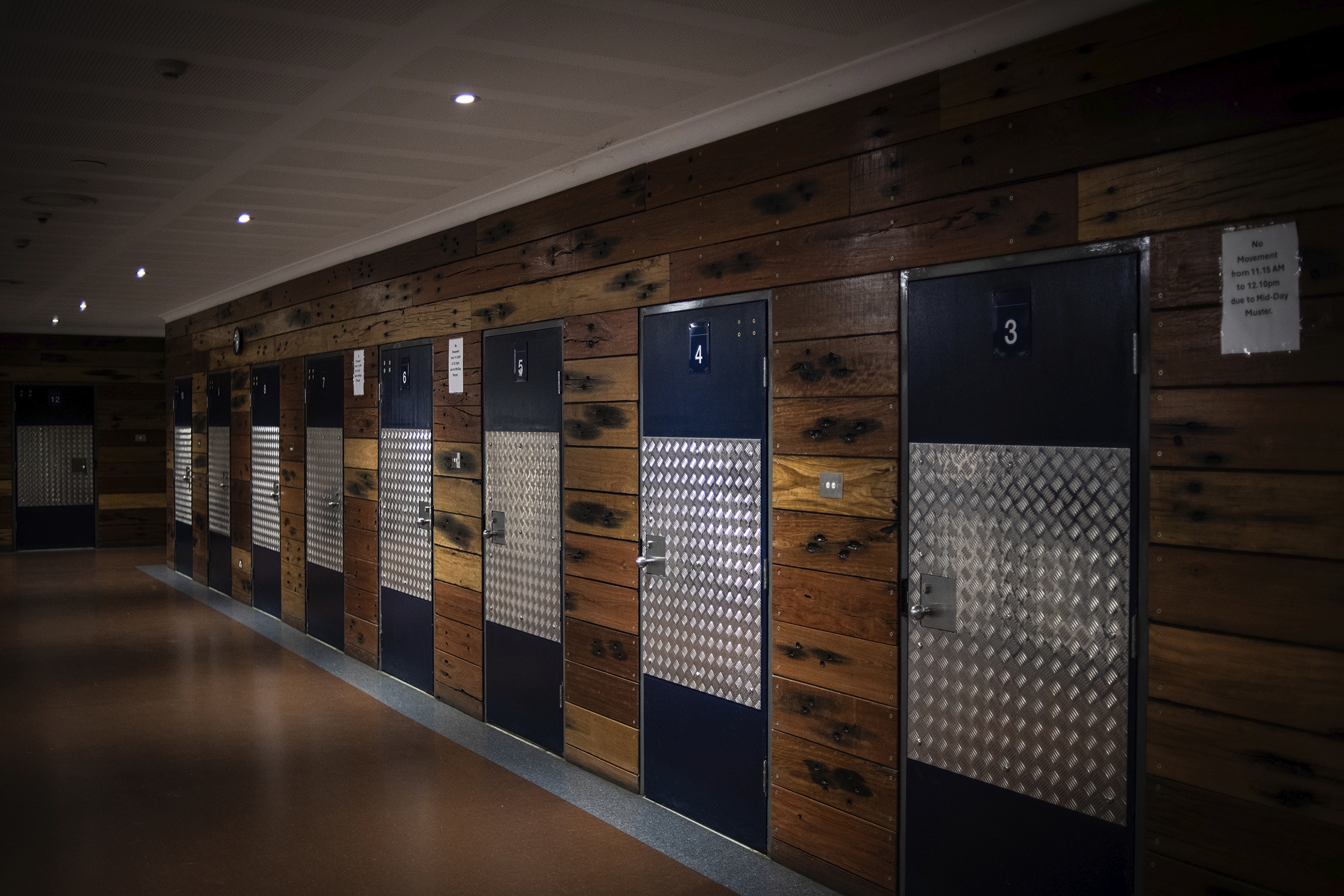 Silverwater Prison Government changes to bail laws has resulted in an explosion in the prison population. Pictured are the interview rooms where prisoners have court hearings via camera 25th March 2026 SMH First Use Photo: STEVEN SIEWERT