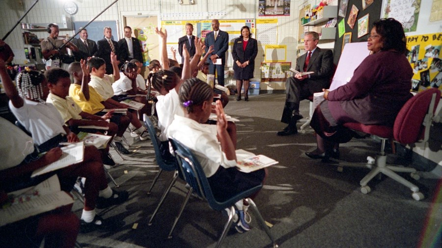 On the morning of September 11, as a plane hit the second tower of the World Trade Center, US president George W. Bush was reading a story to a classroom of second-graders at Emma E. Booker Elementary School in Sarasota, Florida