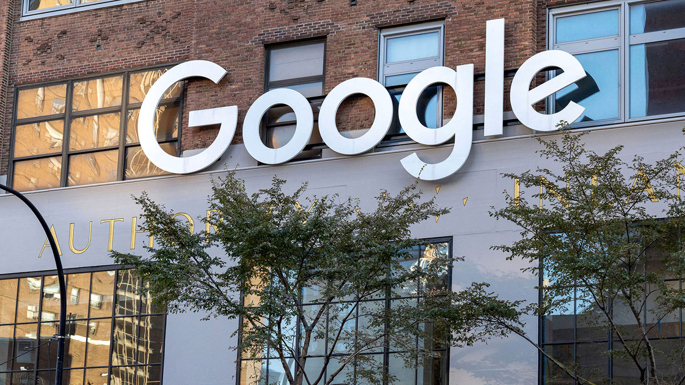 Logotipo de la empresa Google en una de sus oficinas en Nueva York