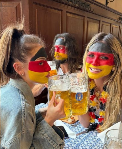 Heidi Klum and daughter Leni Klum support Germany at Euro 2024