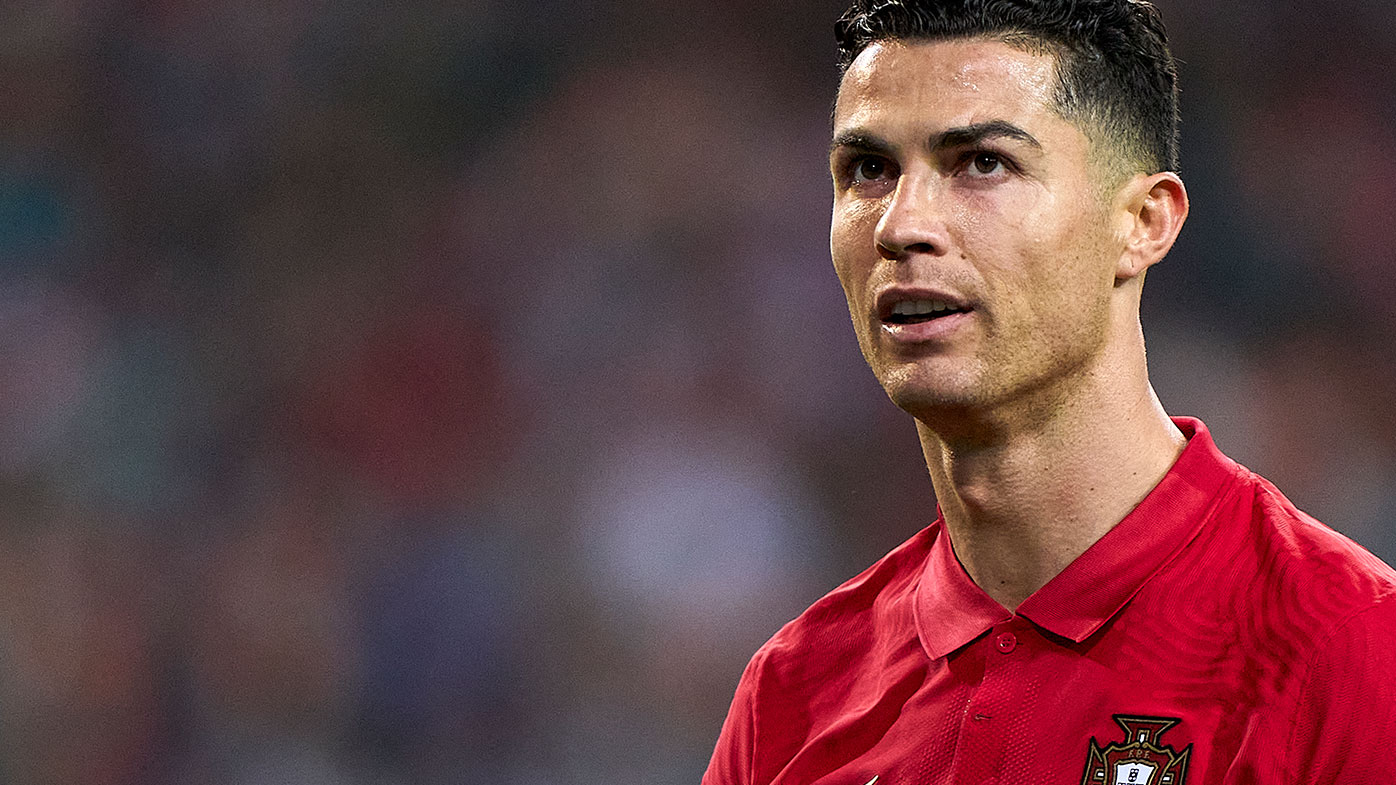  Cristiano Ronaldo of Portugal looks on during a 2022 FIFA World Cup Qualifier knockout round play-off match 