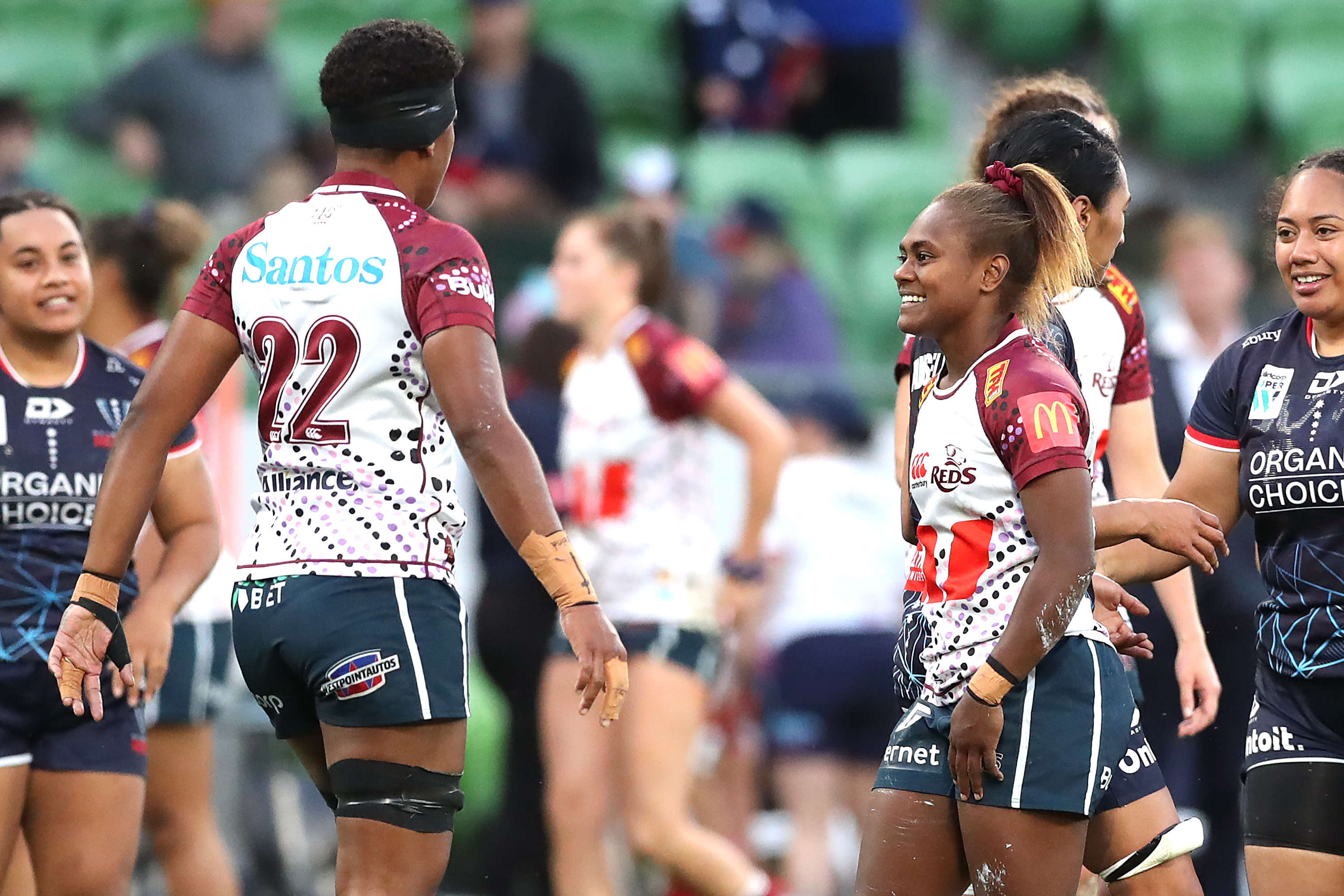 Ivania Wong of the Reds celebrates the win.