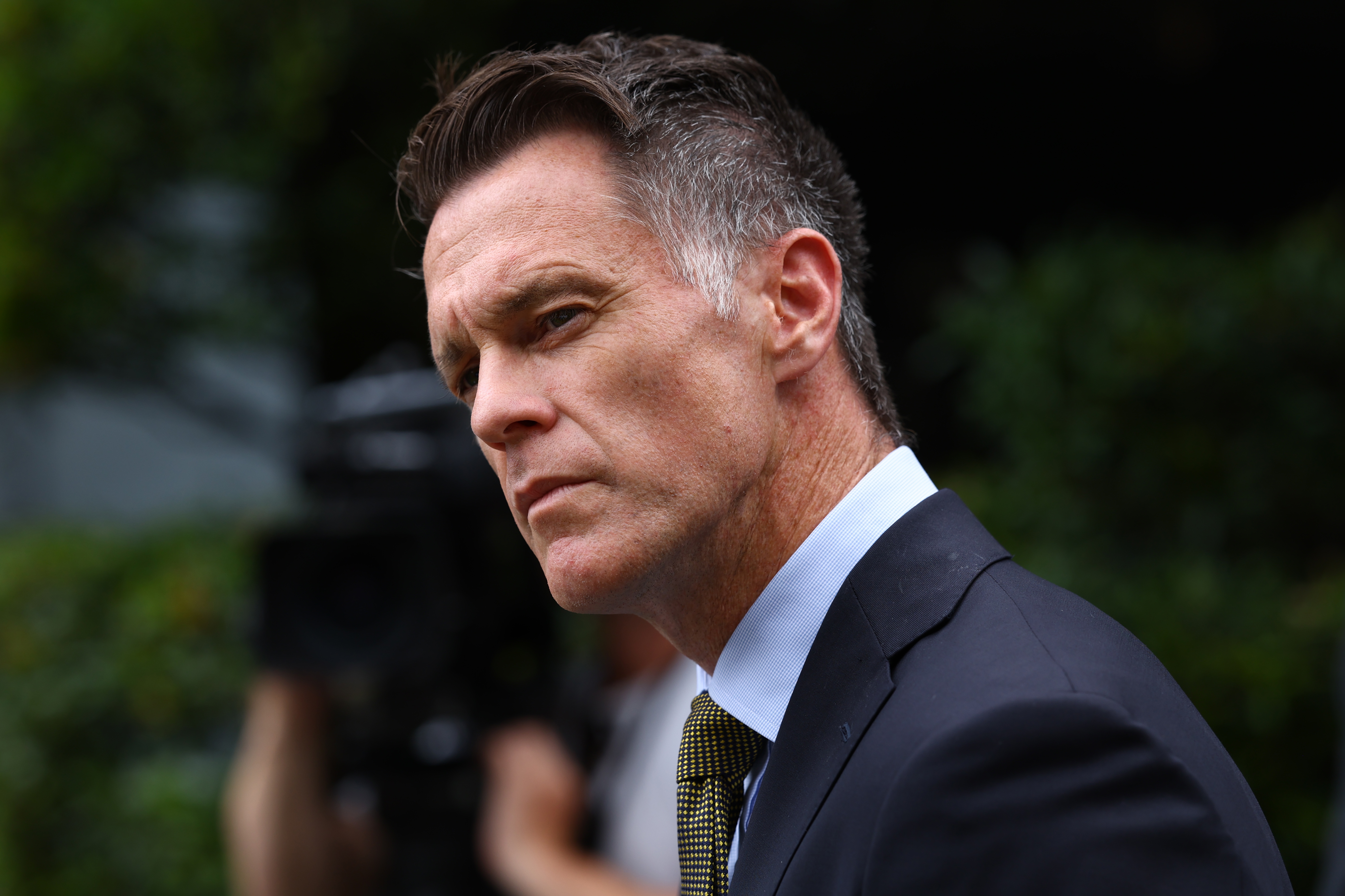 Premier of New South Wales Chris Minns,  and Minister for Police and Counter-terrorism Yasmin Catley provide an update on the governments response to the Bondi Beach terror attack at  Parliament House in Sydney on December 22, 2025. Photo: Dominic Lorrimer