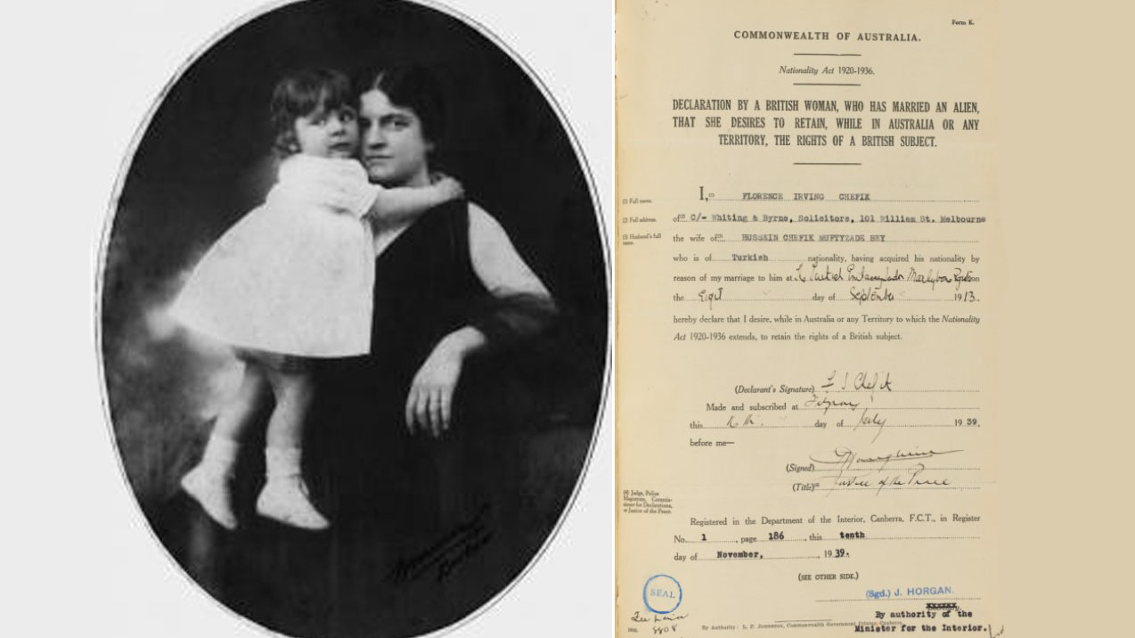 Florence with her son, Reshid, in Berlin.