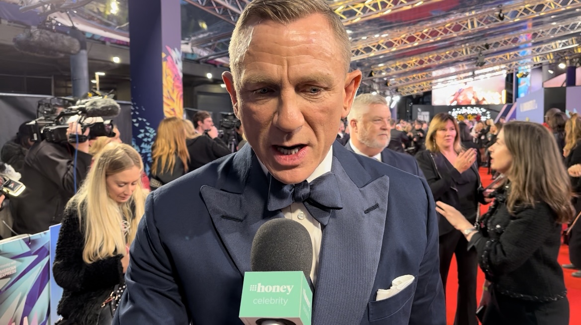 Daniel Craig speaks to 9Honey at the premiere of the film 'Glass Onion: A Knives Out Mystery' and the closing evening of the 2022 London Film Festival in London, Sunday, Oct. 16, 2022.