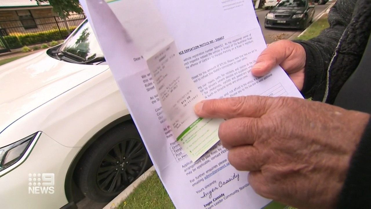 The grandfather said when the $75 fine arrived in the grandfather's letterbox he "couldn't believe it".