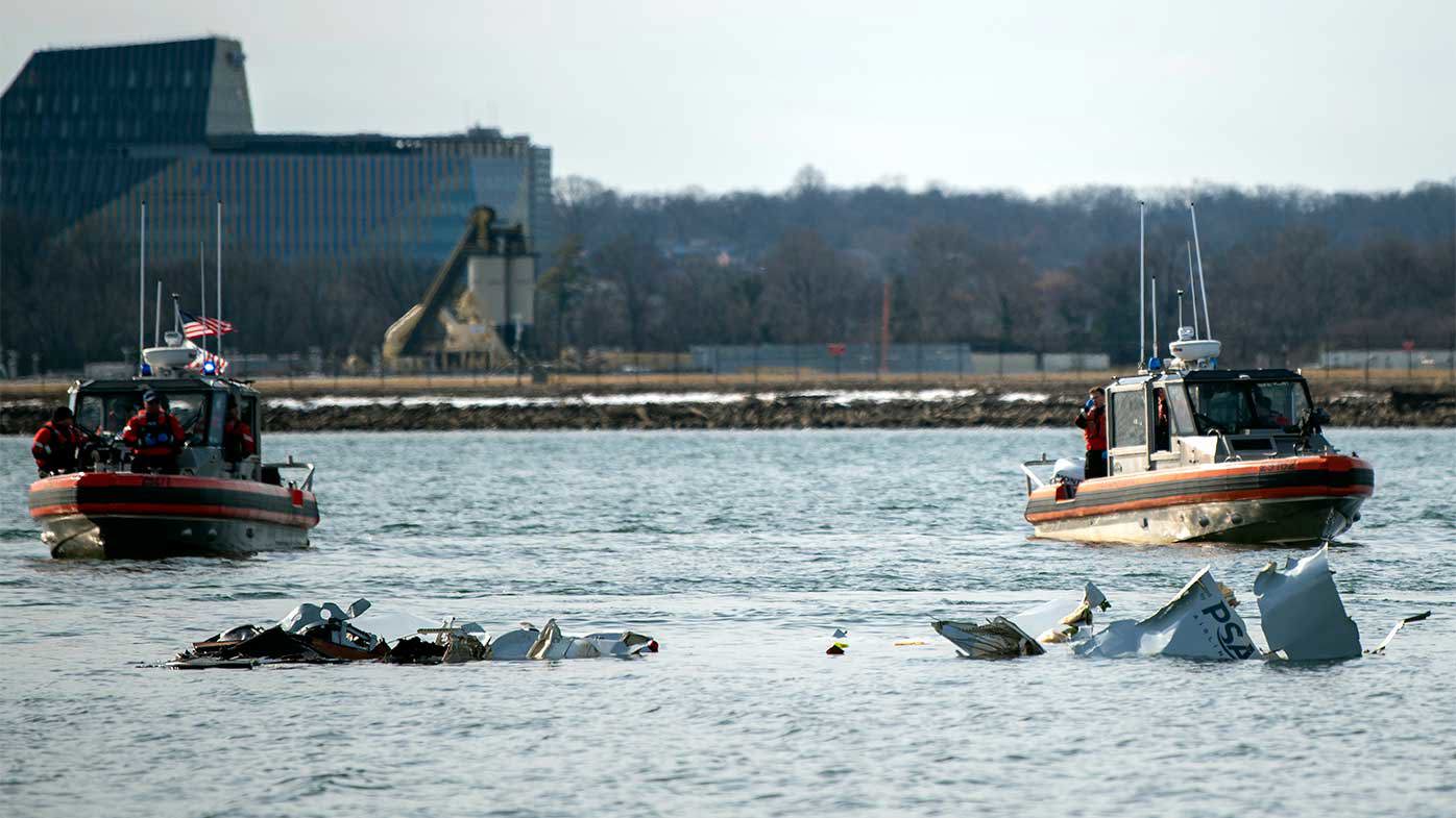 The plane crashed in waist-deep water in the Potomac River.