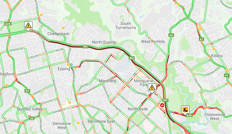 M2 Motorway truck crash Beecroft asbestos pipes on road Sydney news