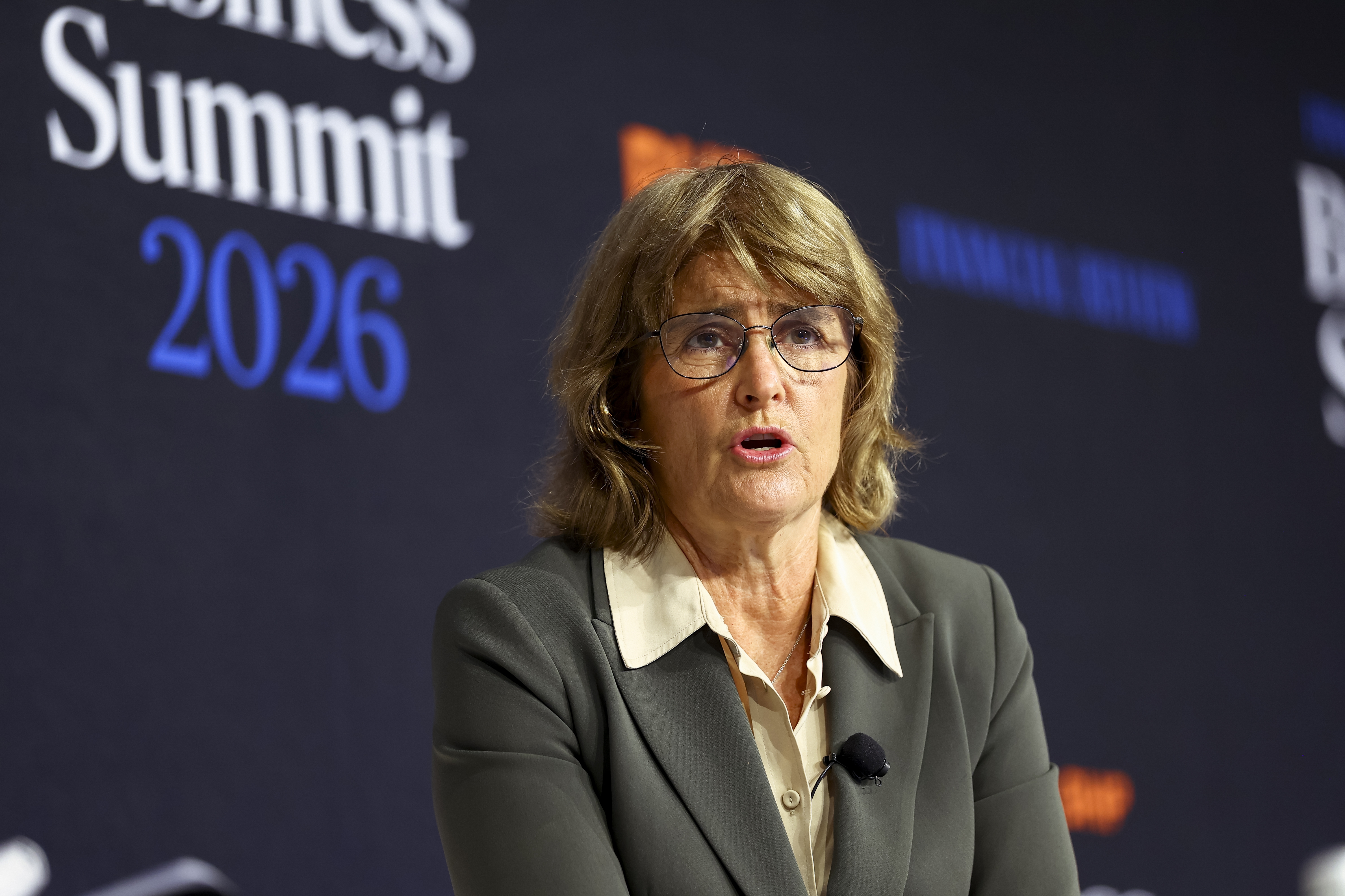Governor of the Reserve Bank of Australia Michele Bullock in discussion with John Kehoe at the 2026 Financial Review Business Summit held at the Hilton hotel in Sydney on March 3, 2026.