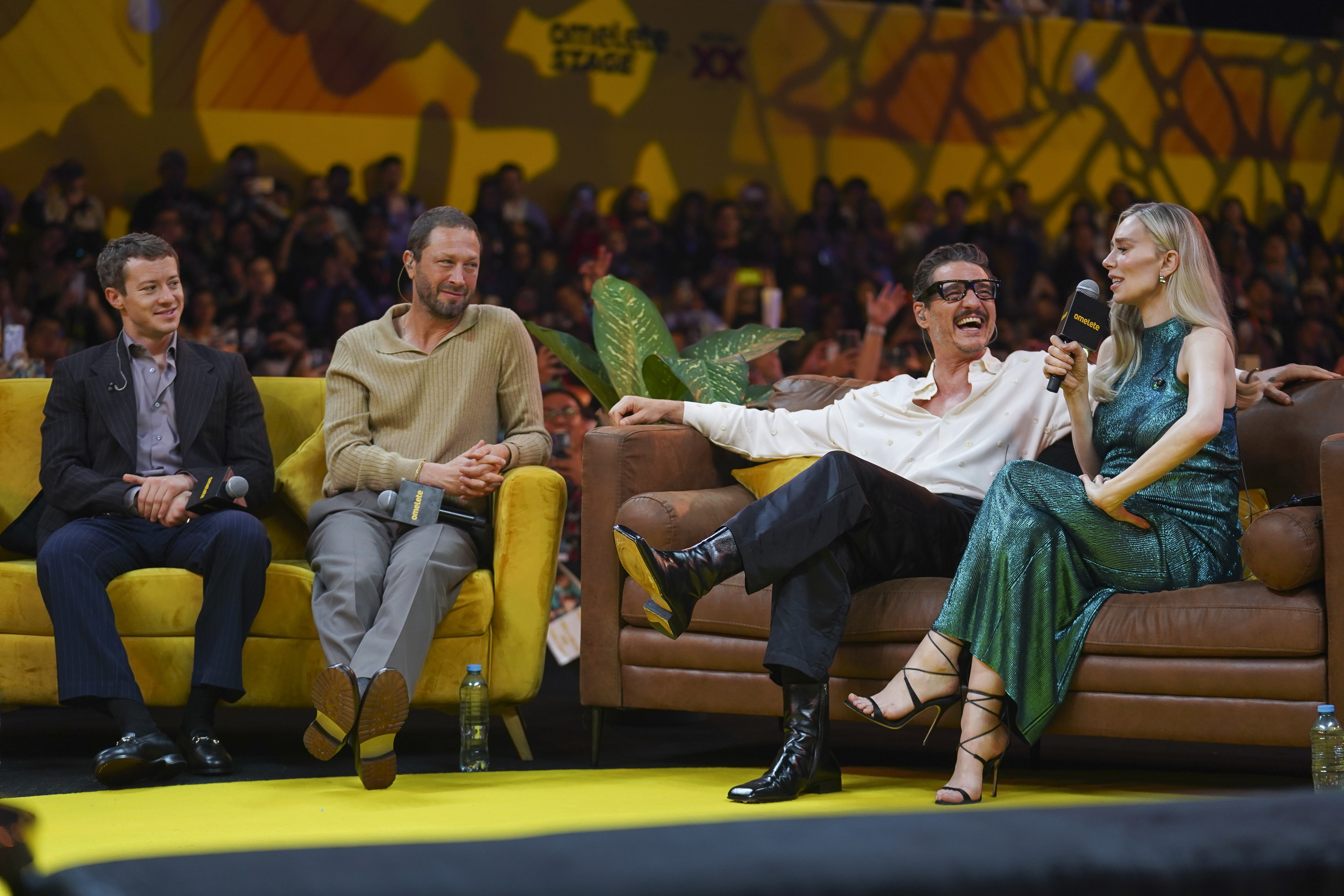 Joseph Quinn, Ebon Moss-Bachrach, Pedro Pascal and Vanessa Kirby attend the 2025 CCXP Mexico at Centro Banamex on May 31, 2025