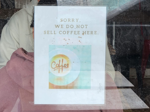 It looks like any other cafe, and is helpfully titled Manna Coffee Shop.Except that's perhaps the one thing it doesn't sell.