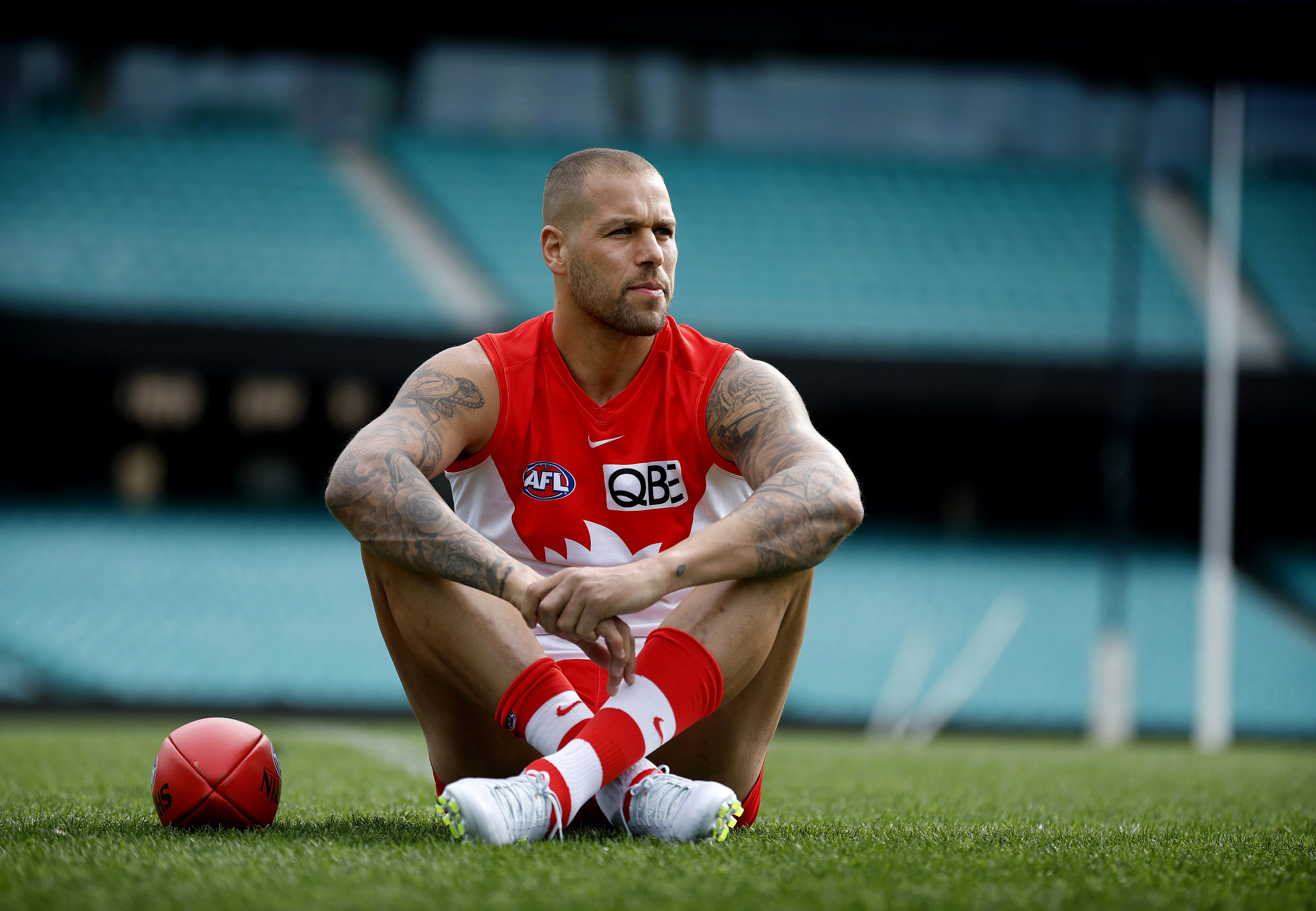 Portrait of Sydney Swans star Lance Franklin at the SCG on September 19, 2022 ahead of this weeks AFL Grand Final against Geelong at the MCG. Photo by Phil Hillyard