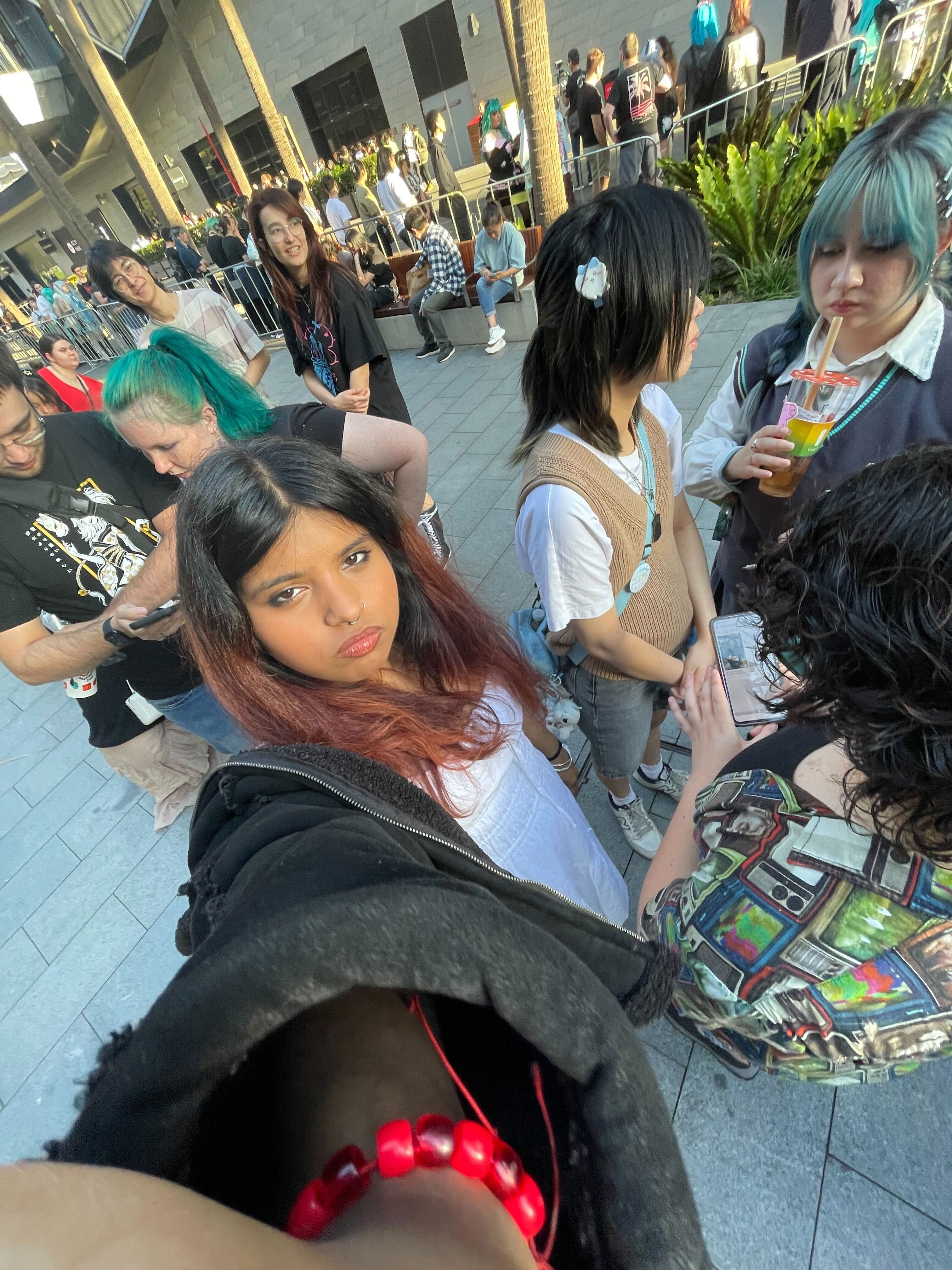Aunchita, 19, waiting to get inside the Hatsune Miku concert 2024