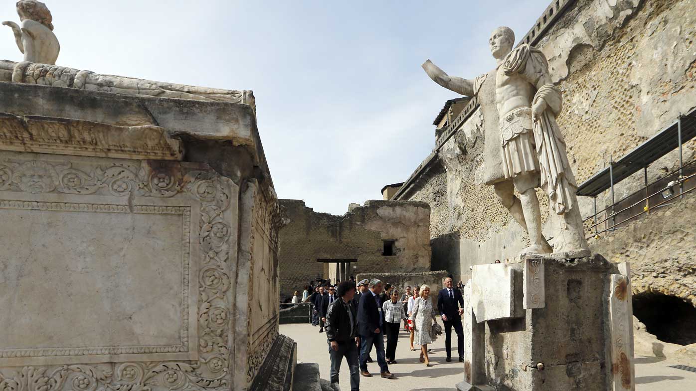 Herculaneum was buried under volcanic ash and lava.