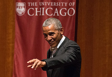 Barack Obama en el evento de la Universidad de Chicago (Getty)