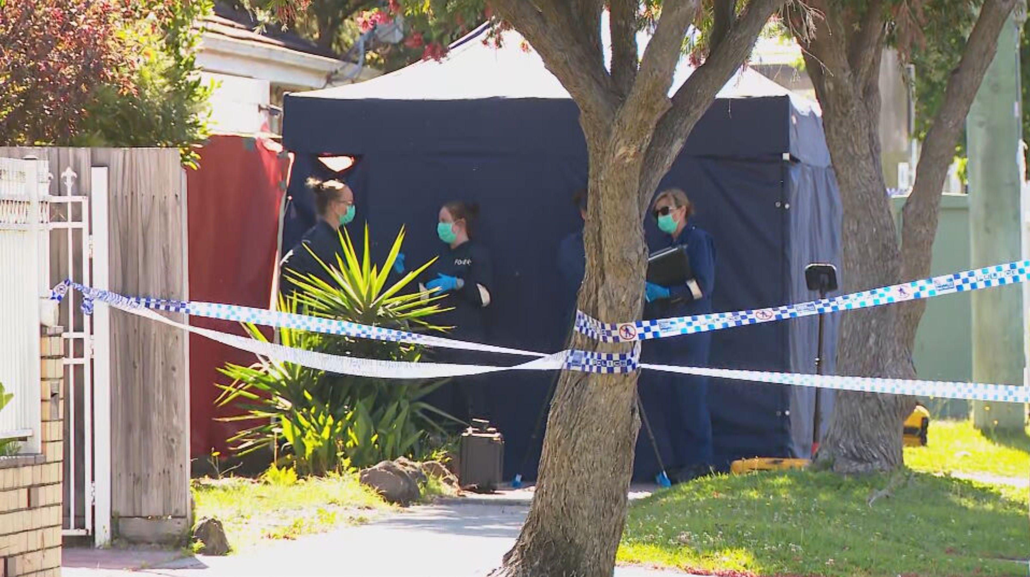 Homicide Squad detectives are analysing the Cheltenham crime scene.
