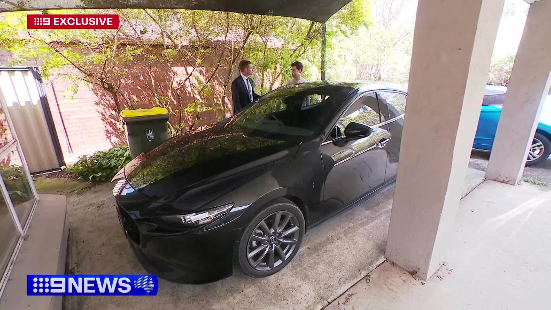 A young father was inside his car with his baby in Brisbane's southside when he came face-to-face with a group of young criminals trying to break in.