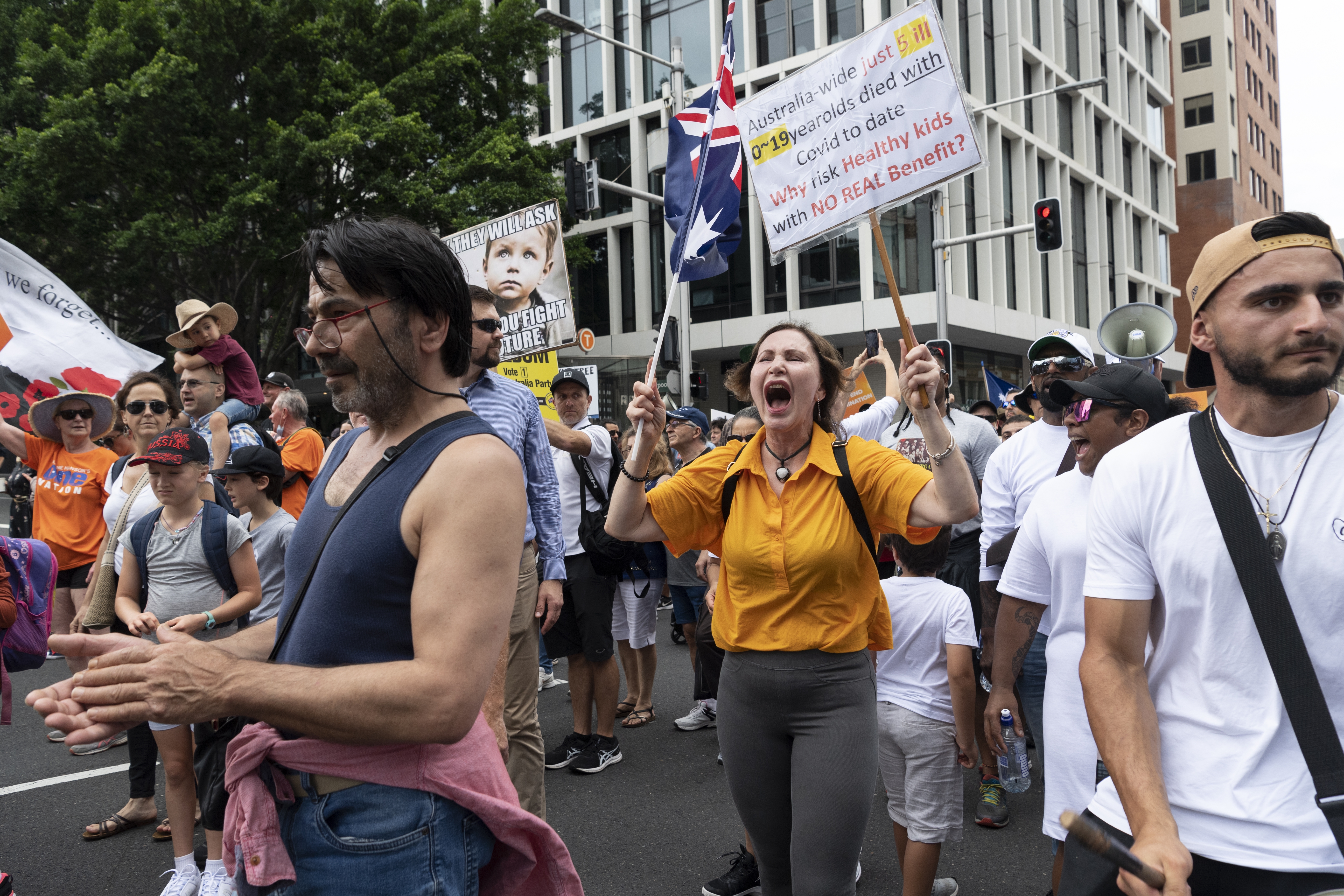 Protesters in Sydney marched from Prince Alfred Park to Hyde Park. 