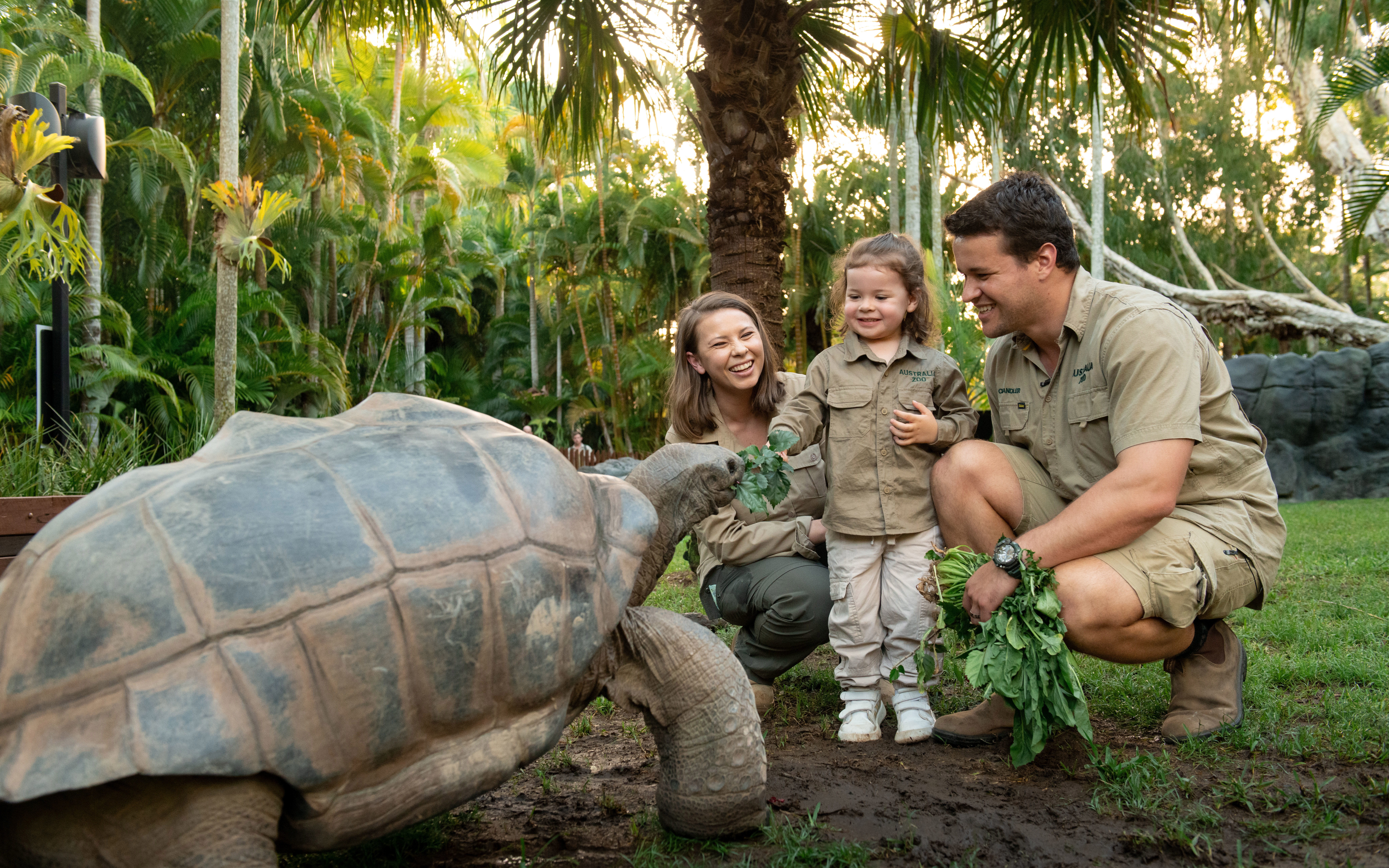 Bindi Irwin with husband Chandler Powell and daughter Grace Warrior Irwin Powell.