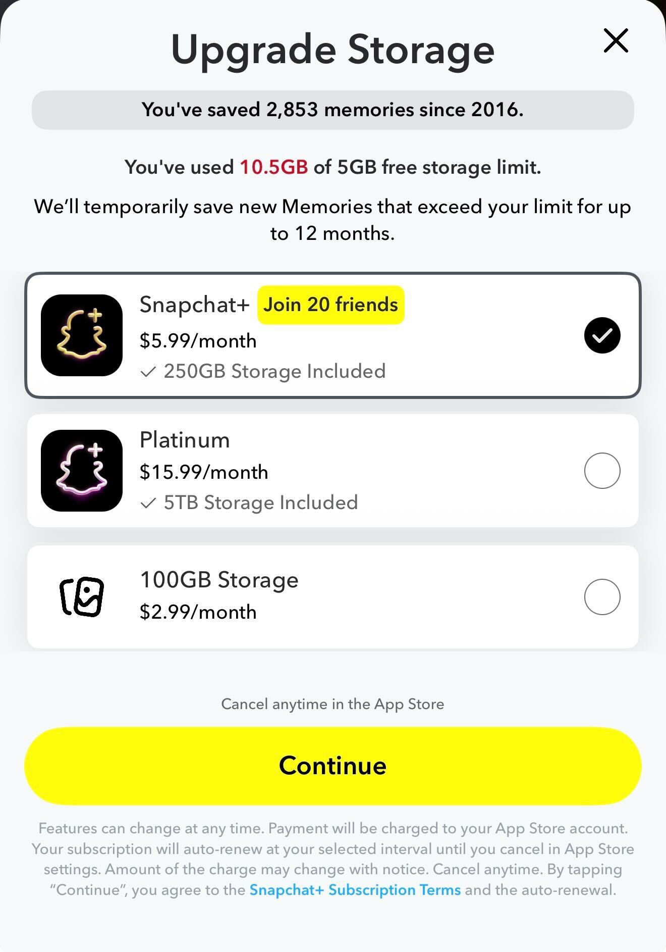 S﻿napchat has begun charging users up to $15.99 a month to keep their memories saved on their accounts, admitting it is never easy to start paying service that was previously free. 