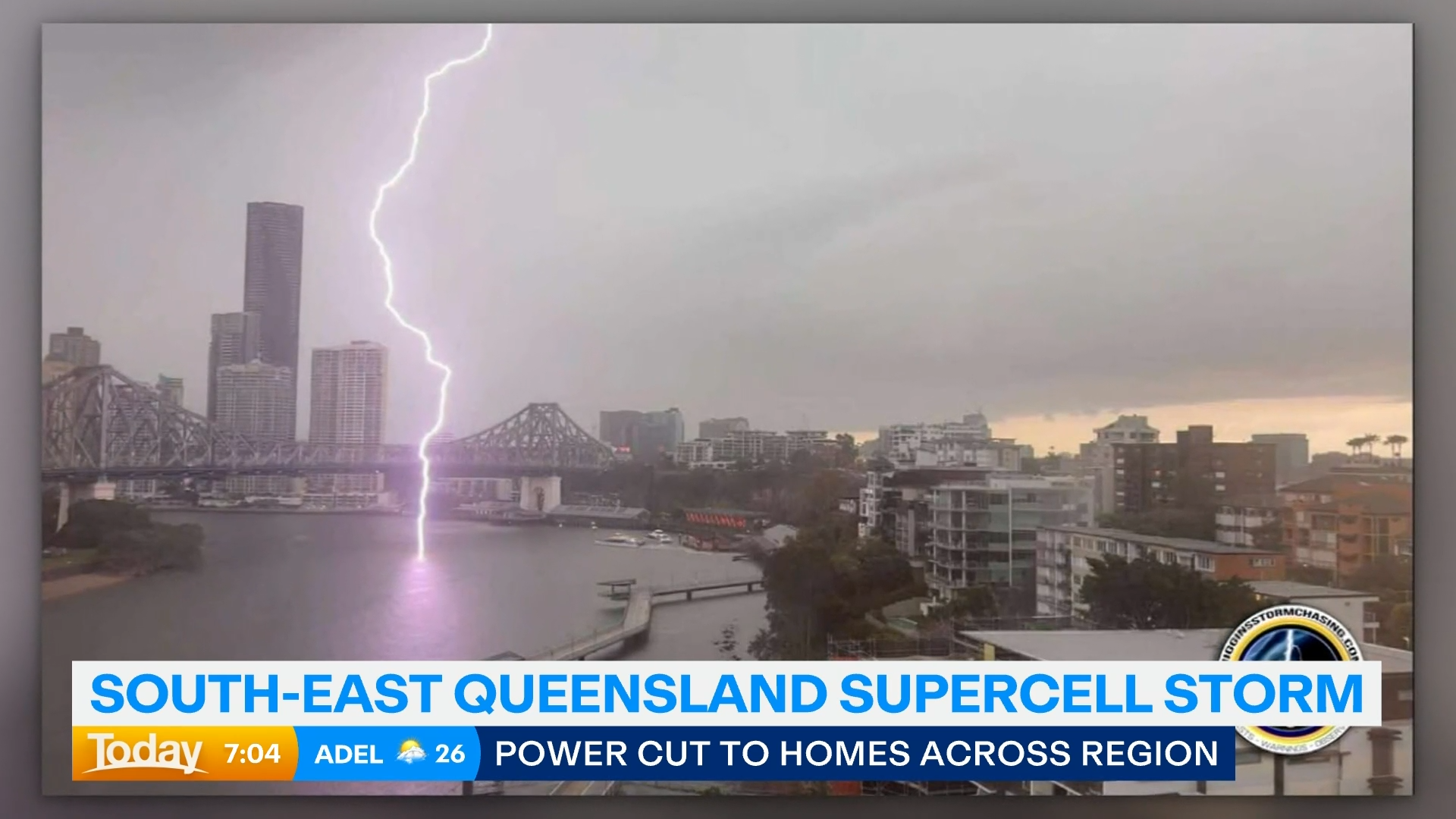 A massive supercell thunderstorm has hammered parts of Queensland, unleashing giant hail, fierce winds and lightning