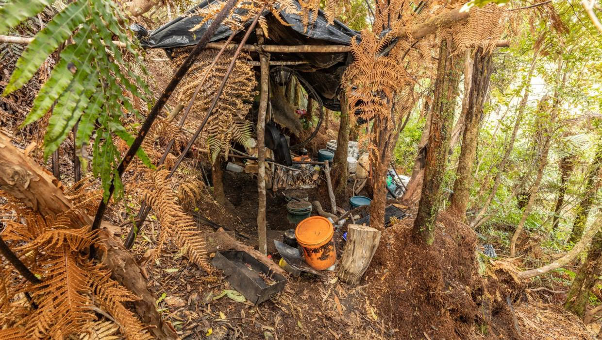 The images, released on Wednesday, show a campsite approximately 200 metres away from where Tuesdays pictures were taken, across some difficult terrain.