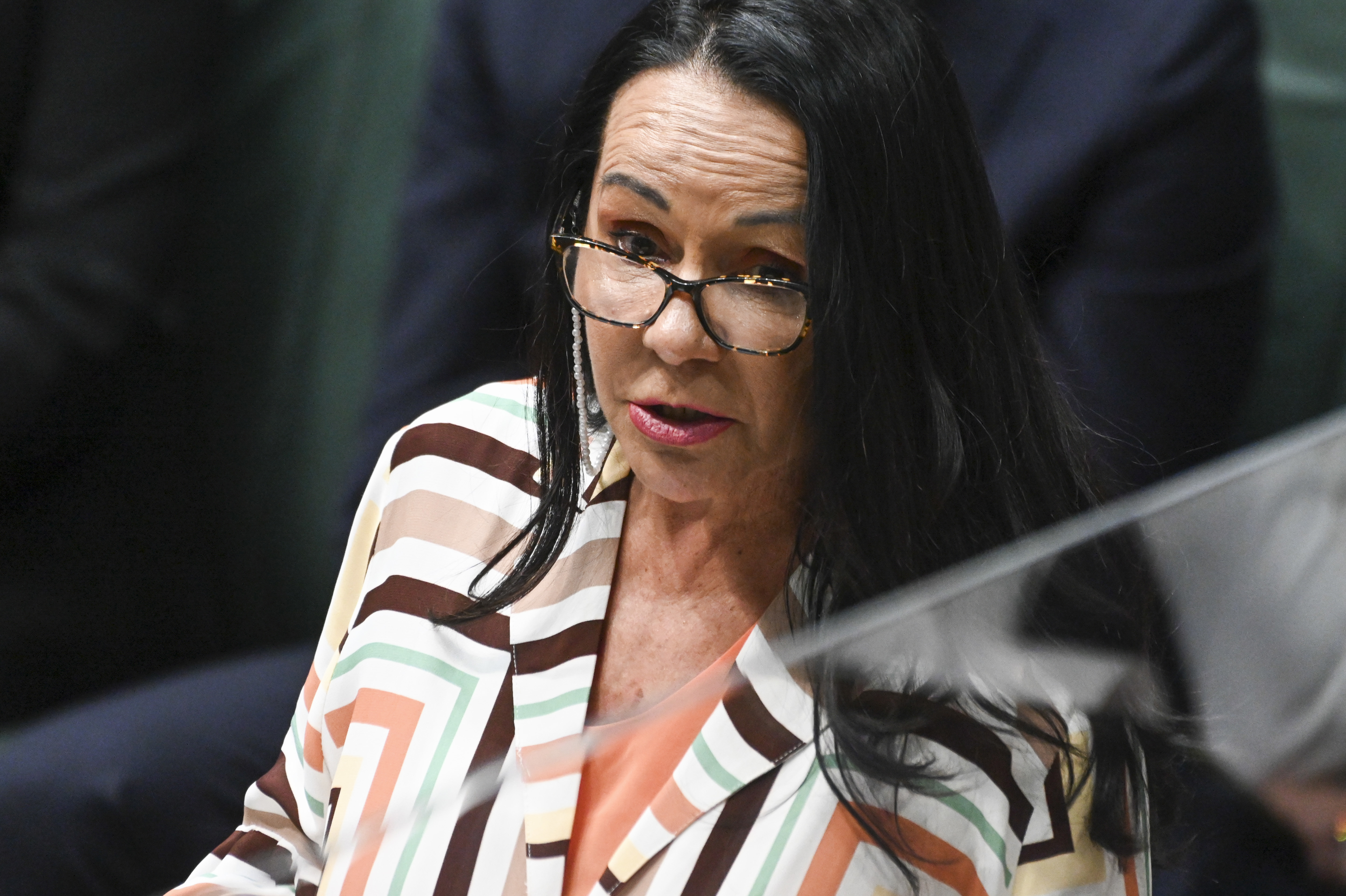 Minister for Indigenous Australian Linda Burney makes a statement in the House of Representatives at Parliament House on February 13, 2023 in Canberra, Australia. Monday 13 February commemorates the 15th anniversary of National Apology Day, where former Prime Minister Kevin Rudd apologised to Stolen Generations survivors at Parliament House. (Photo by Martin Ollman/Getty Images)