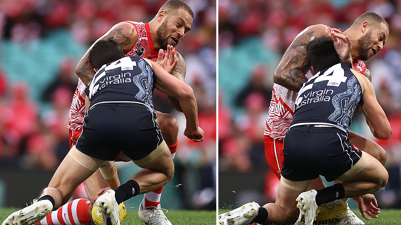 Buddy Franklin collides 