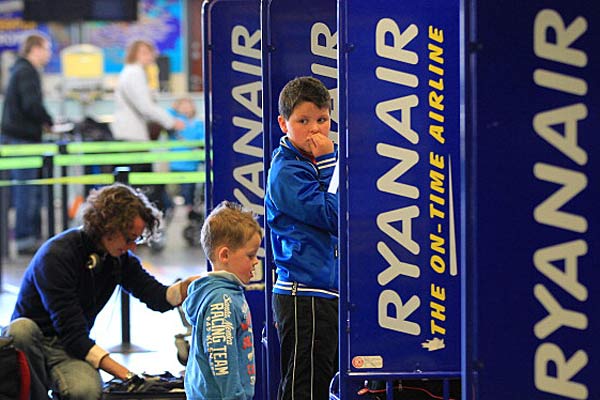 Ryanair check-in counter at airport