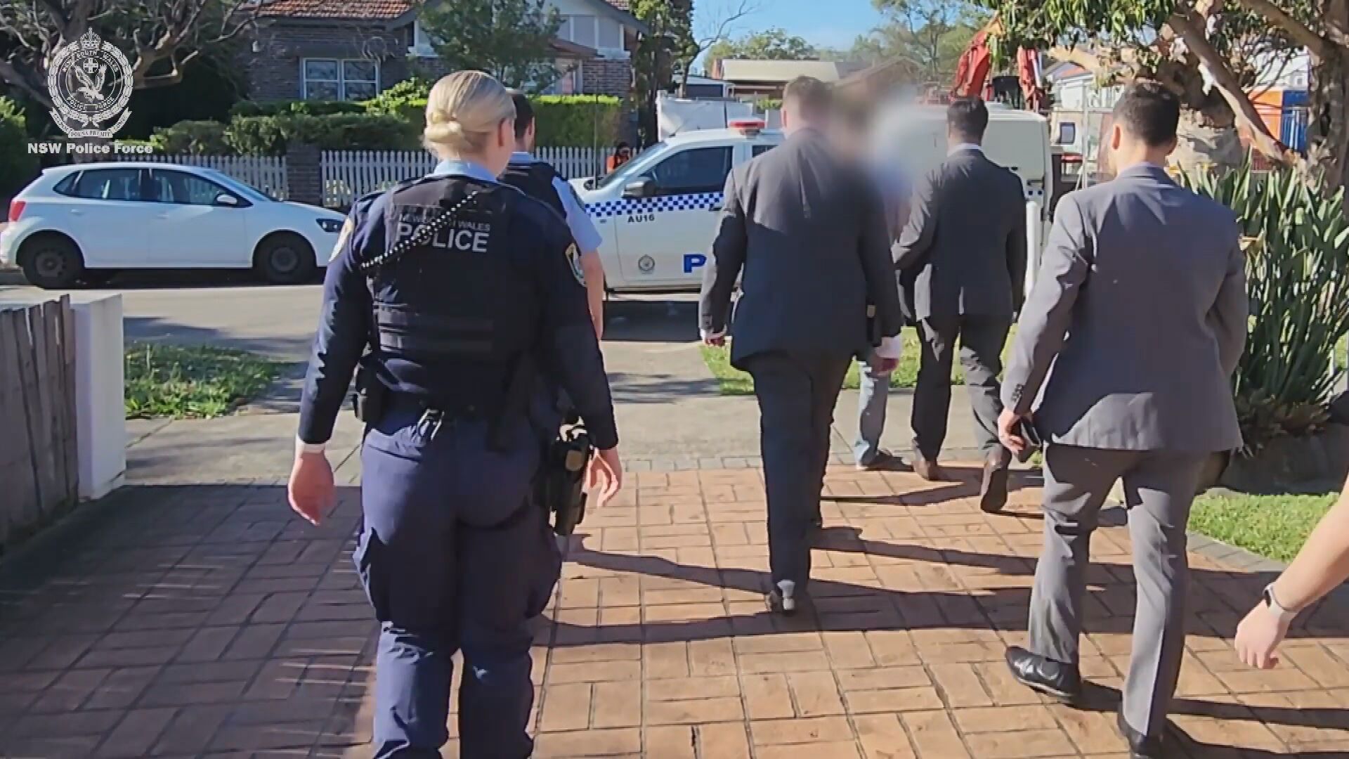 Police arrested a man at a home in Strathfield at 8.30am today﻿.
