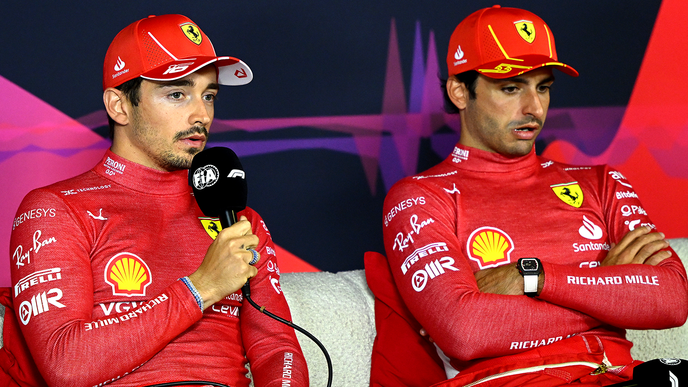 Carlos Sainz and Charles Leclerc of Ferrari.